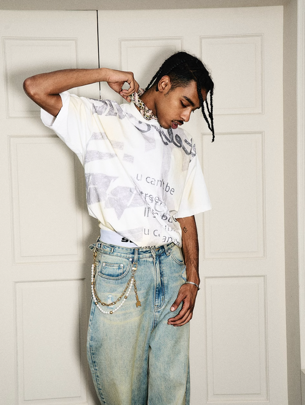 STEEPC Aged Spray Washed Blotch Full Print Tee