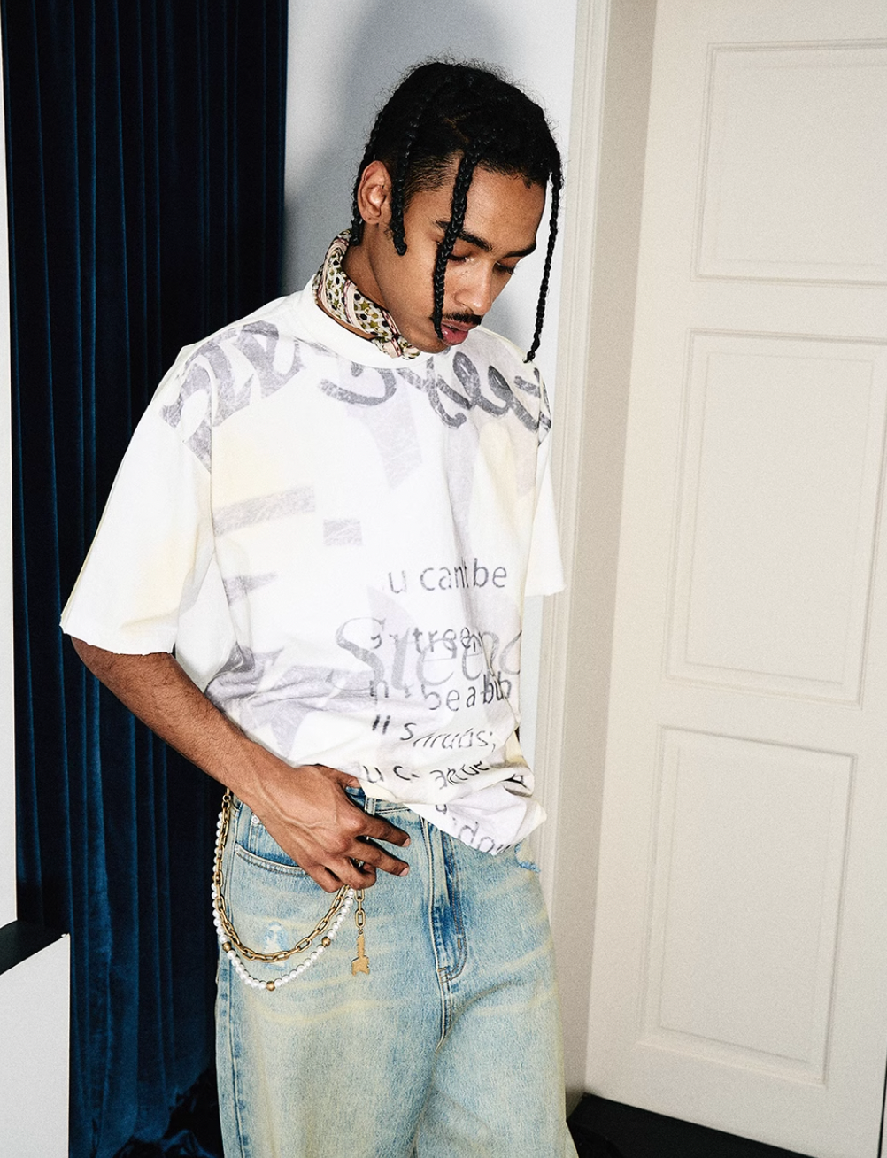 STEEPC Aged Spray Washed Blotch Full Print Tee
