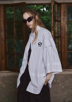 STEEPC Stripe Deconstructed Classic Drop Shoulder Shirt