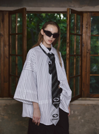 STEEPC Stripe Deconstructed Classic Drop Shoulder Shirt