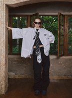 STEEPC Stripe Deconstructed Classic Drop Shoulder Shirt