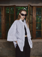 STEEPC Stripe Deconstructed Classic Drop Shoulder Shirt