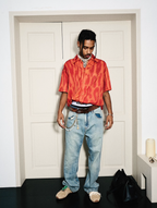 STEEPC Digital Full Print Orange Leopard Cuban Shirt
