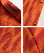 STEEPC Digital Full Print Orange Leopard Cuban Shirt
