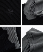 STEEPC 2 Color Splicing Broken Hooded Knit Sweater