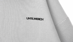UNTILWERICH Waffle Logo Print Half Zip Long Sleeves Sweatshirt