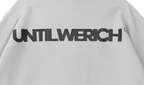 UNTILWERICH Waffle Logo Print Half Zip Long Sleeves Sweatshirt