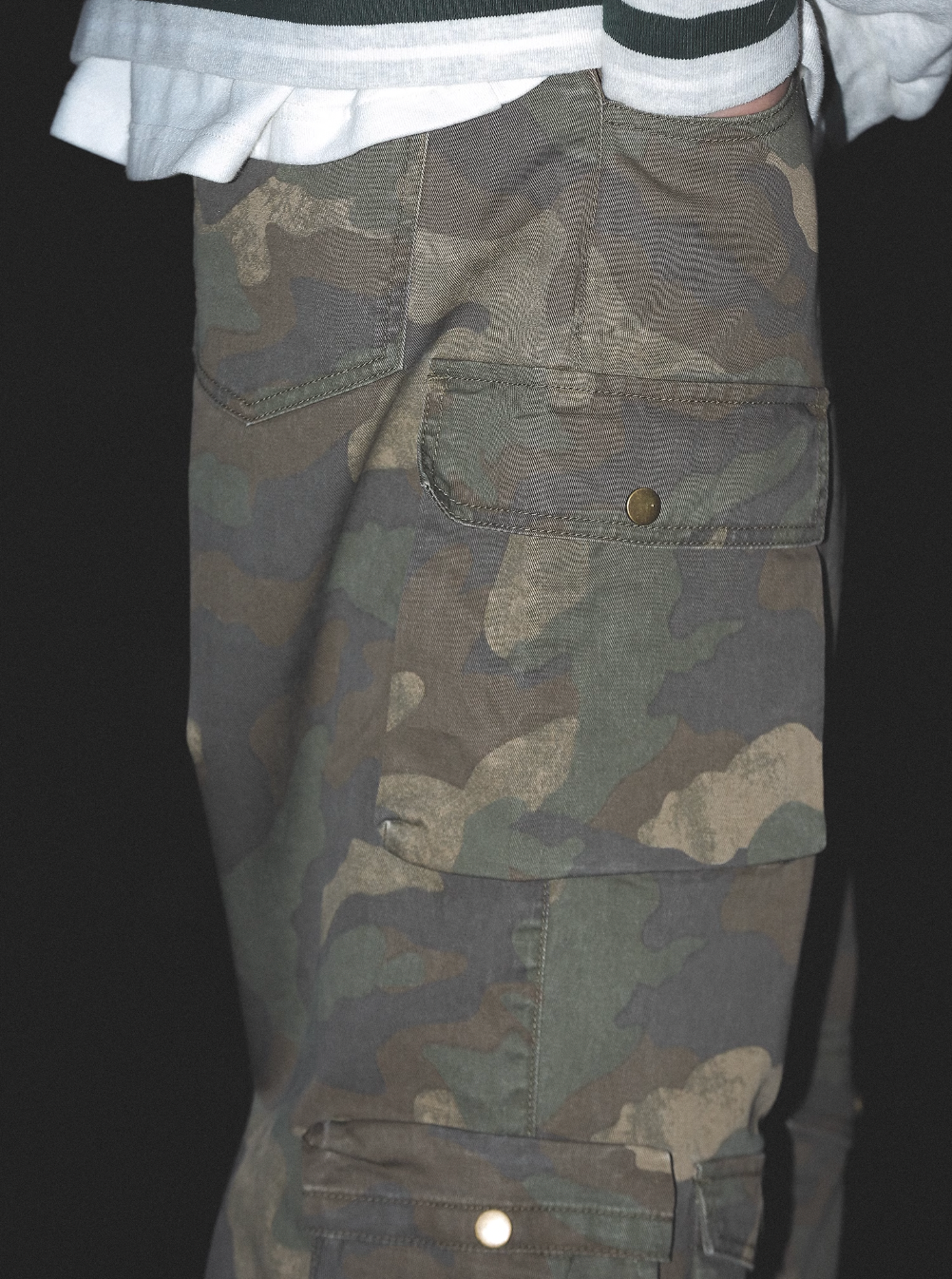 UNTILWERICH Dirty Camo Multi Pocket Work Cargo Pants