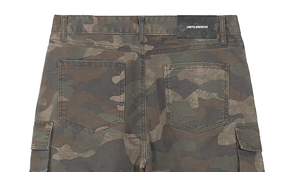 UNTILWERICH Dirty Camo Multi Pocket Work Cargo Pants