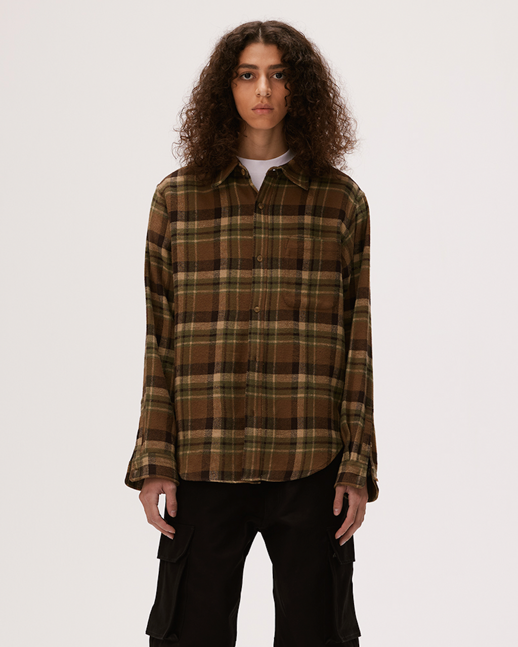 MHARF Classic Flannel Plaid Long Sleeve Shirt