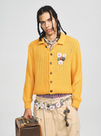 STEEPC Vintage Button Badge Knit Cardigan