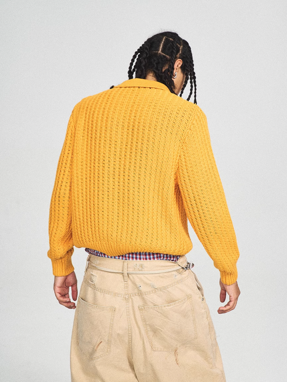STEEPC Vintage Button Badge Knit Cardigan