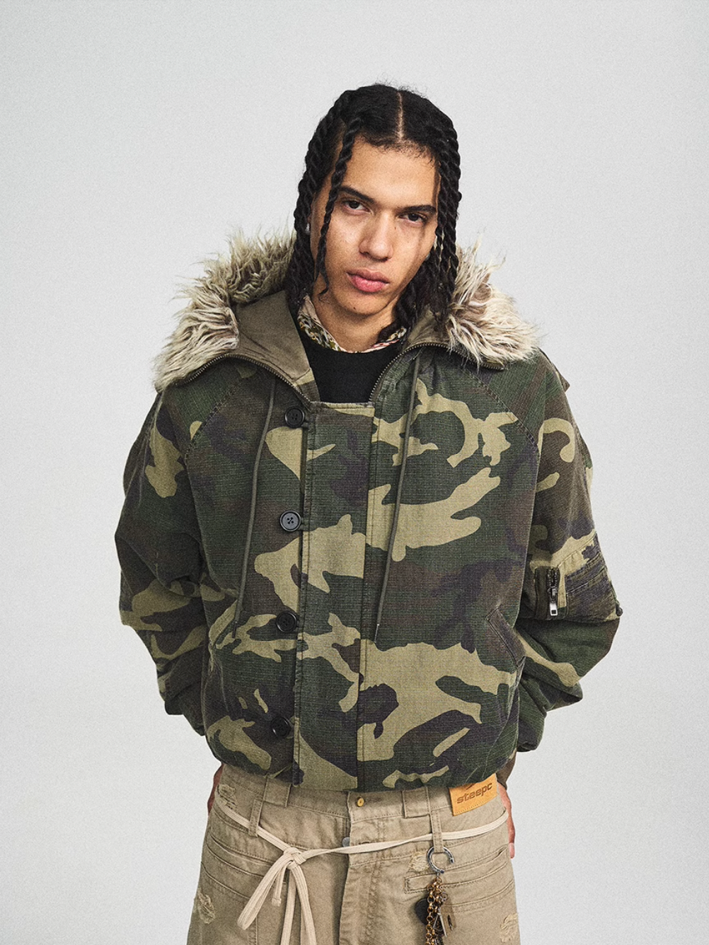 STEEPC Green Camouflage N2B Military Jacket