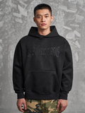 F3F Select Gothic Letters Embroidered Suede Hoodie