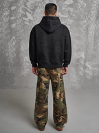 F3F Select Gothic Letters Embroidered Suede Hoodie