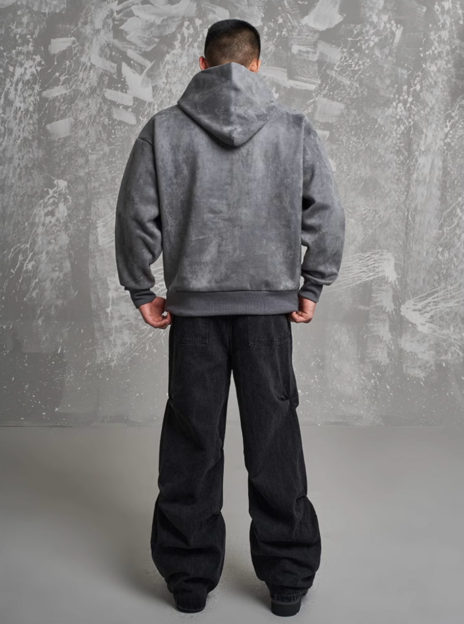 F3F Select Growing In The World Embroidered Suede Hoodie