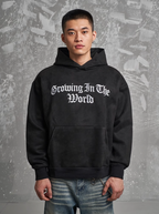 F3F Select Gothic Logo Embroidery Suede Hoodie