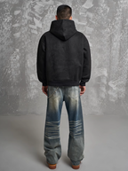 F3F Select Gothic Logo Embroidery Suede Hoodie