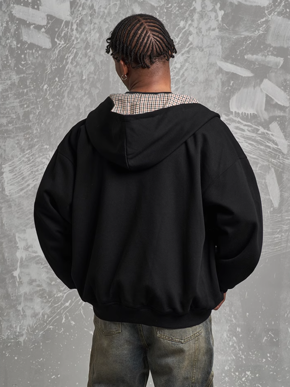 F3F Select Reversible Plaid Zip Up Hoodie