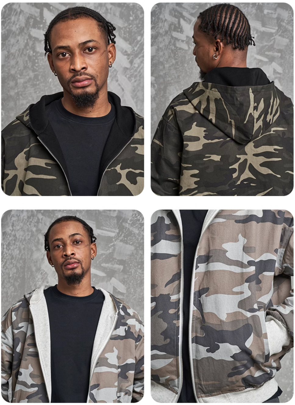 F3F Select Reversible Camouflage Zip Up Hoodie
