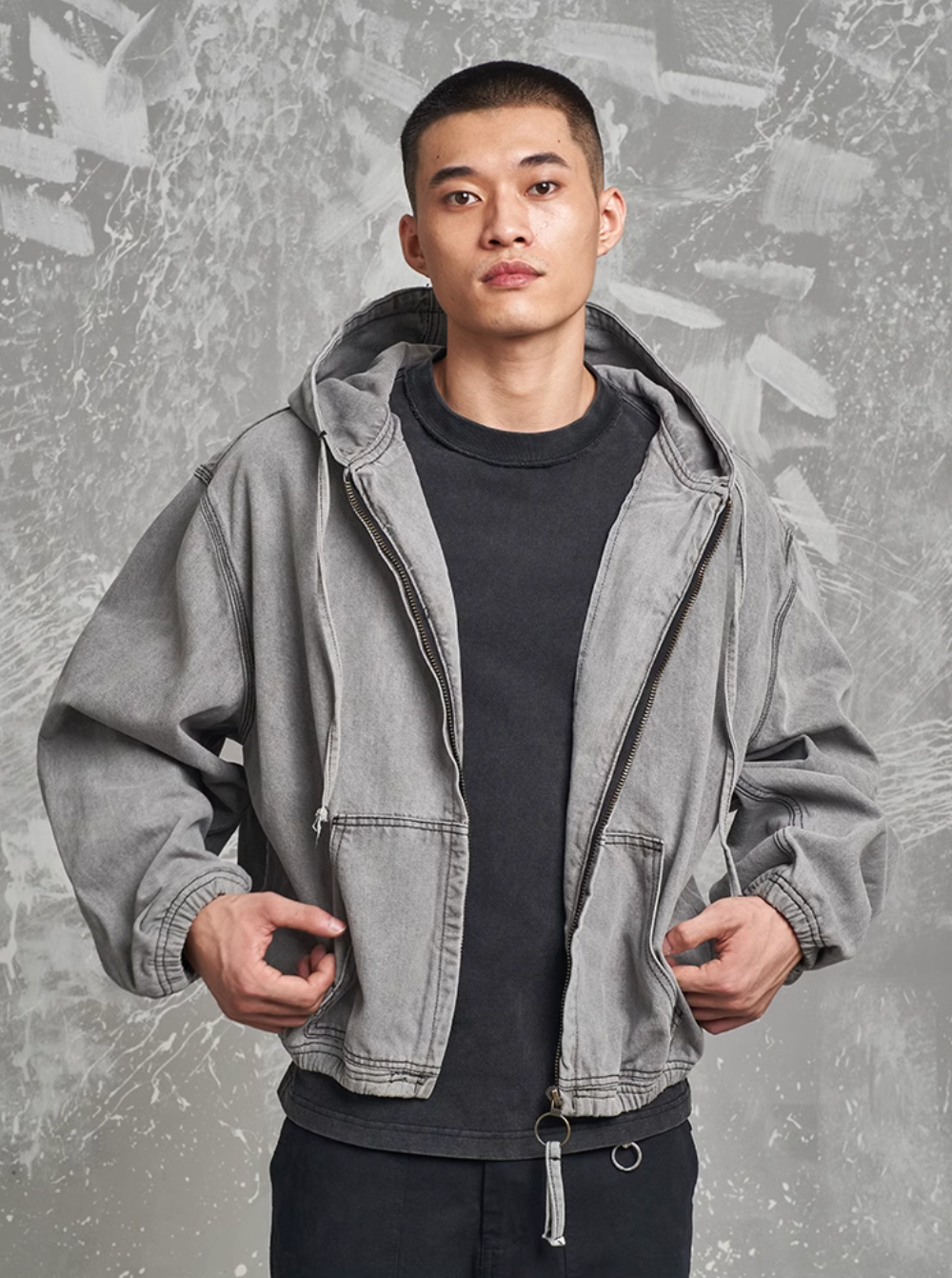 F3F Select Heavy Washed Hooded Work Jacket