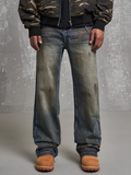 F3F Select Dirty Dyed Whiskering Print Design Jeans