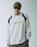 F2CE Patchwork Contrast Color Long Sleeve Polo