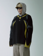 F2CE Deconstructed Clashing Color Waffle Sweatshirt