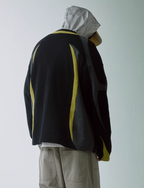 F2CE Deconstructed Clashing Color Waffle Sweatshirt