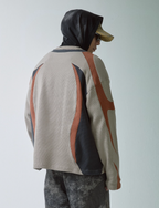 F2CE Deconstructed Clashing Color Waffle Sweatshirt