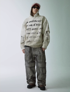 F2CE Dirty Dye Double Layer Printed Hoodie