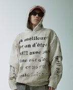 F2CE Dirty Dye Double Layer Printed Hoodie