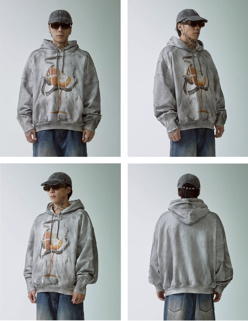 F2CE Dirty Dye Printed Hoodie