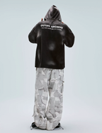 F2CE Gray White Camouflage Baggy Cargo Pants