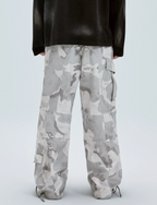 F2CE Gray White Camouflage Baggy Cargo Pants