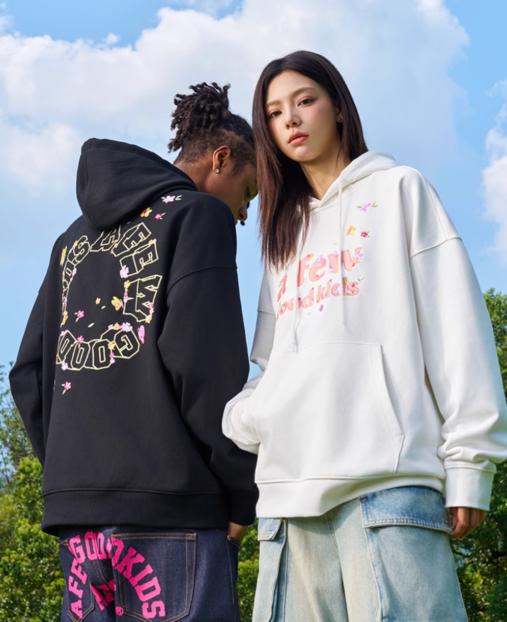 AFGK Butterfly Flower Flying Embroidery Hoodie