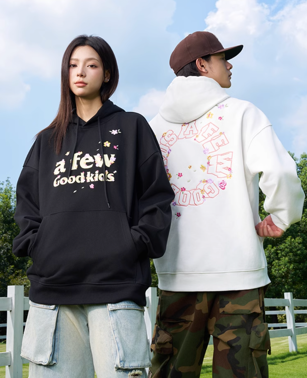 AFGK Butterfly Flower Flying Embroidery Hoodie