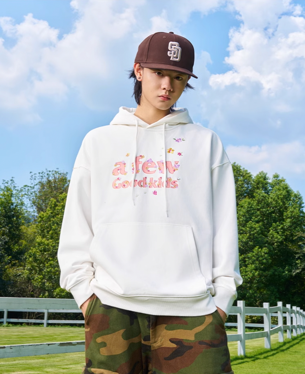 AFGK Butterfly Flower Flying Embroidery Hoodie