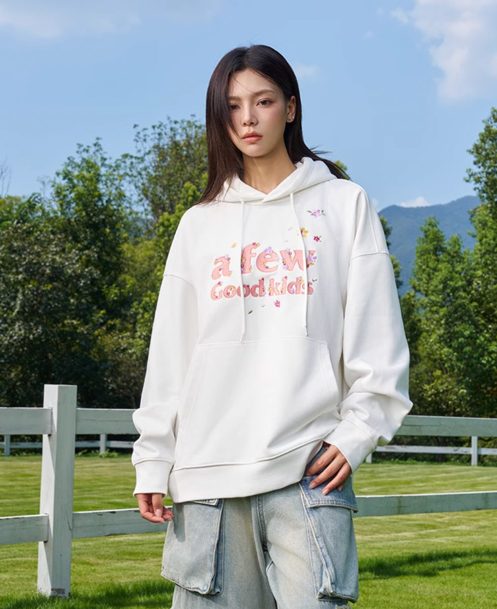 AFGK Butterfly Flower Flying Embroidery Hoodie
