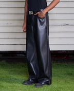 AFGK Punk Embroidery Leather Pants