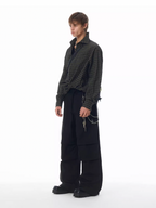 JHYQ Vintage Plaid Patchwork Long Sleeved Shirt