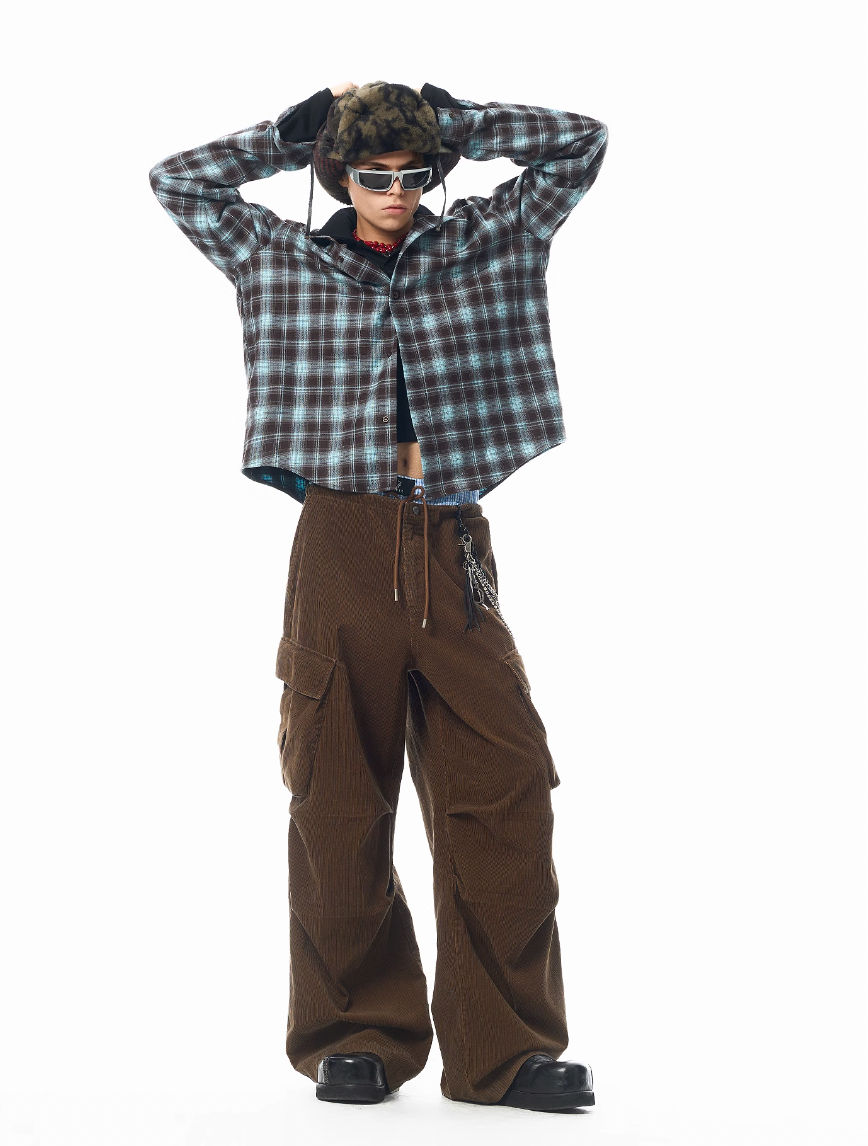 JHYQ Casual Basic Plaid Hooded Long Sleeved Shirt