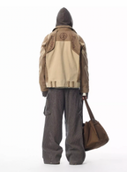 JHYQ Contrast Color Stitching Canvas Work Jacket