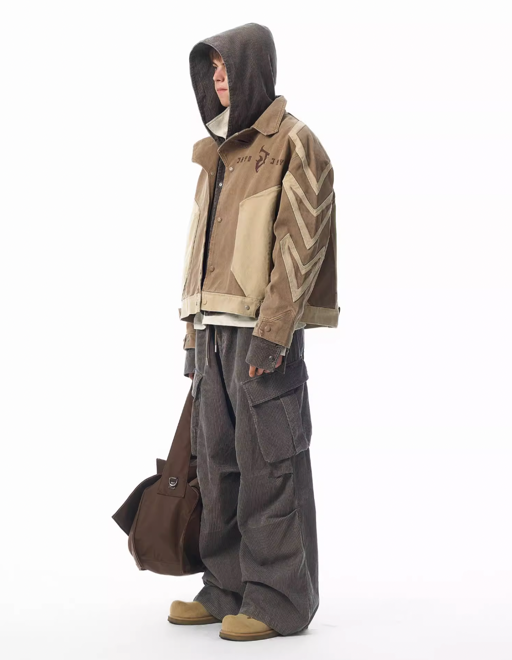 JHYQ Contrast Color Stitching Canvas Work Jacket