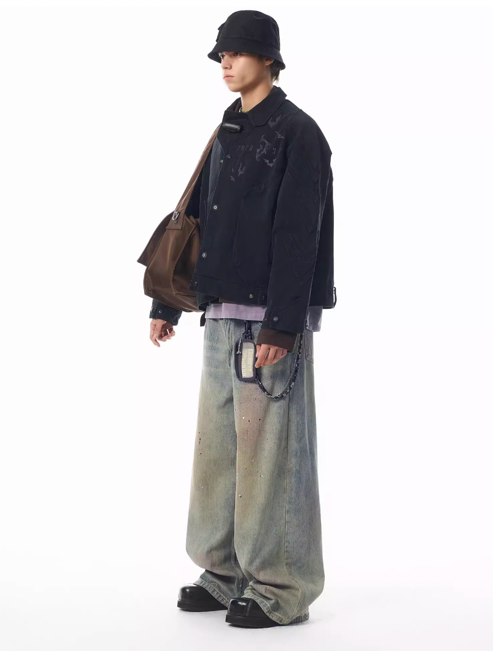 JHYQ Contrast Color Stitching Canvas Work Jacket