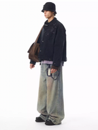 JHYQ Contrast Color Stitching Canvas Work Jacket