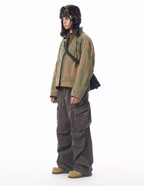 JHYQ Contrast Color Stitching Printed Canvas Work Jacket