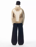 JHYQ Contrast Color Stitching Printed Canvas Work Jacket