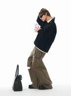 JHYQ Short Box Silhouette Letter Printing Long Sleeved Polo