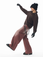 JHYQ Bordeaux Red Wash Baggy Jeans